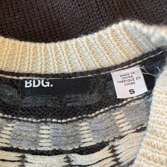 URBAN OUTFITTERS BDG OVERSIZED FAIR ISLE NORDIC WOOL BLEND KNIT SWEATER SMALL - Picture 9 of 10